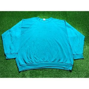 Vintage 90s Fruit Of The Loom Men's Crew Neck Sweat Shirt Size 2XL Teal